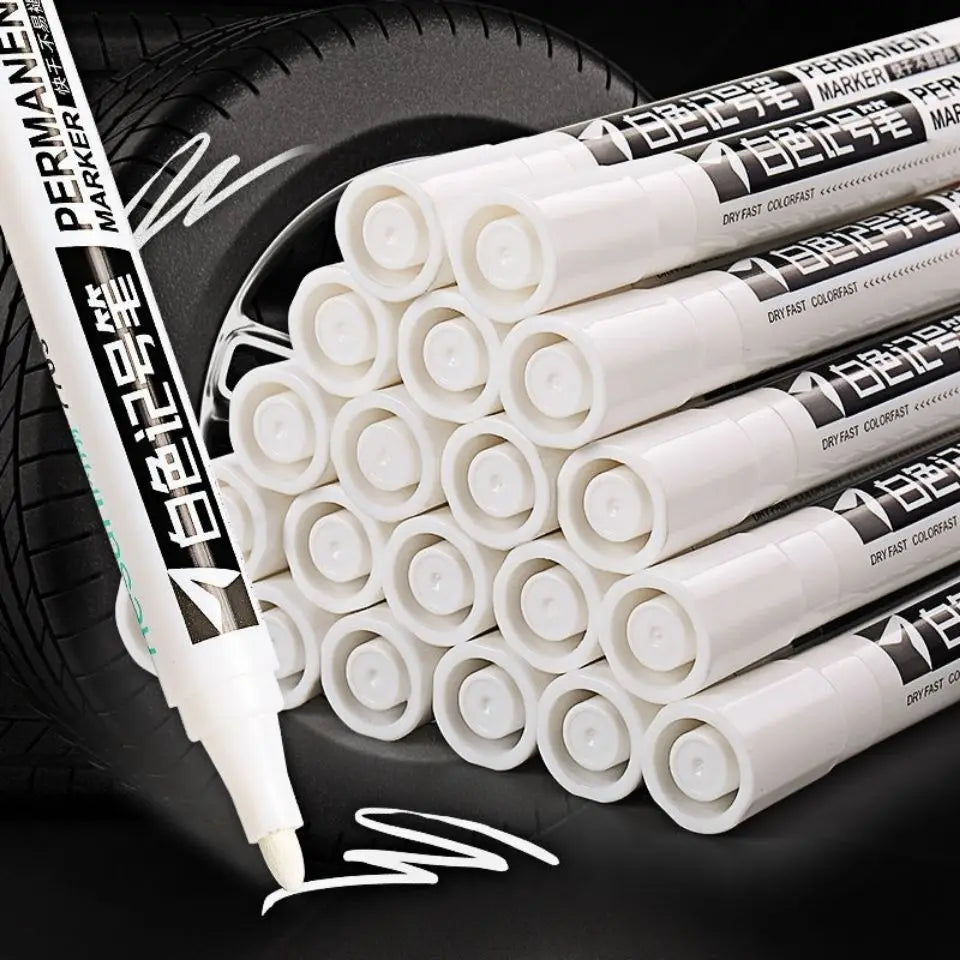 5-Piece Industrial-Grade White Permanent Marker Set