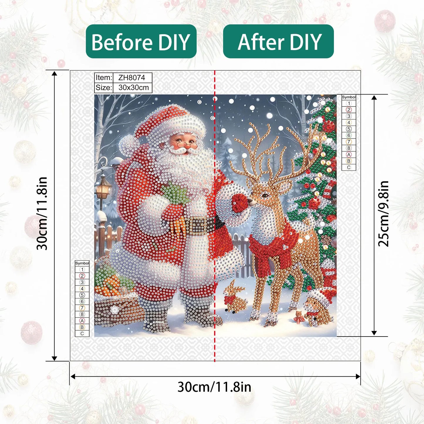 Festive Santa Diamond Art Kit - DIY Holiday Home Decor