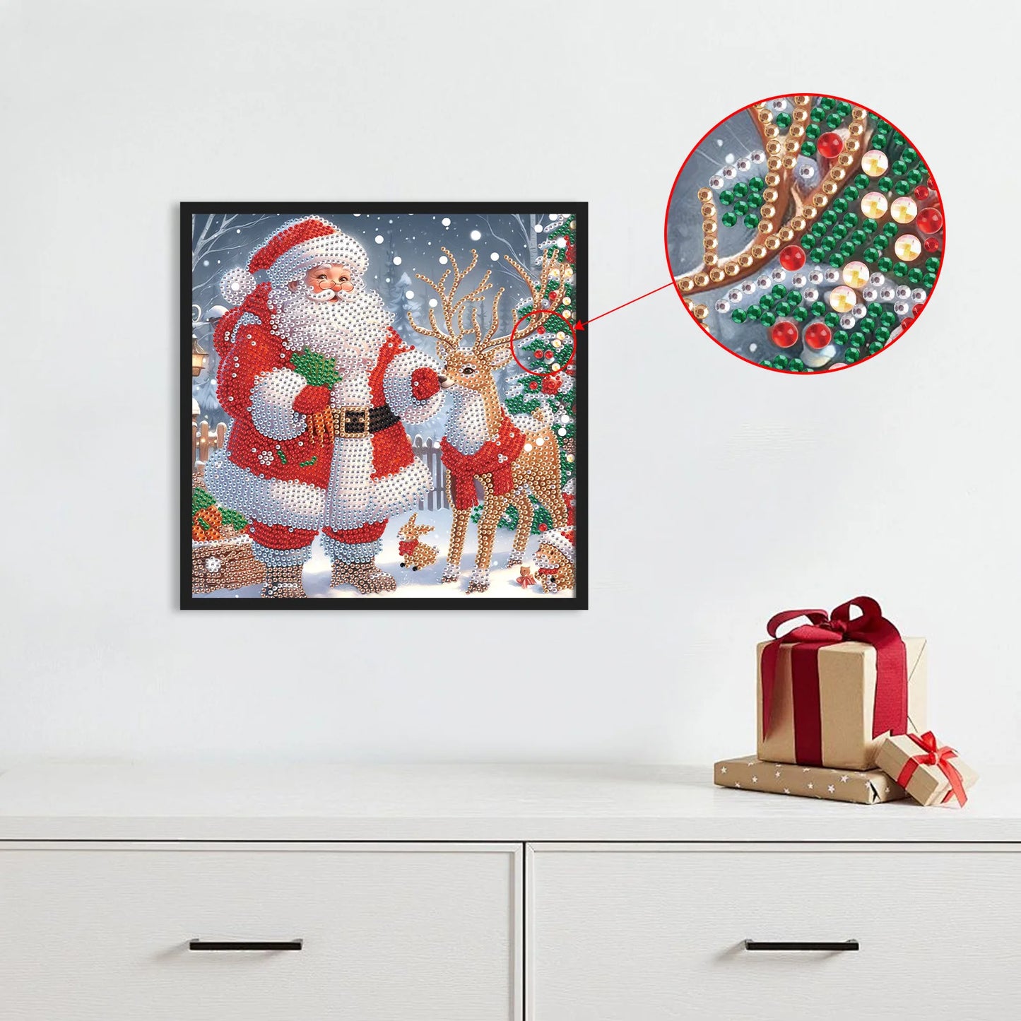 Festive Santa Diamond Art Kit - DIY Holiday Home Decor