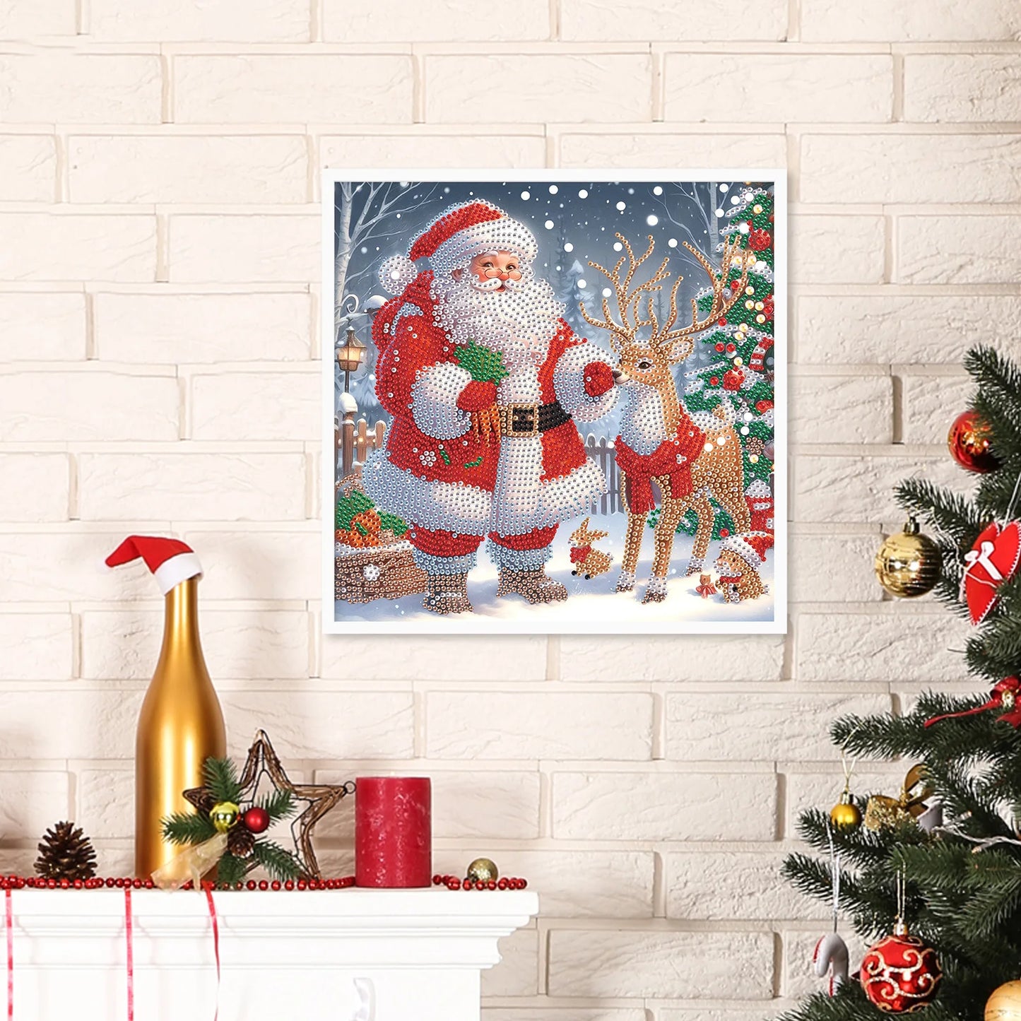 Festive Santa Diamond Art Kit - DIY Holiday Home Decor