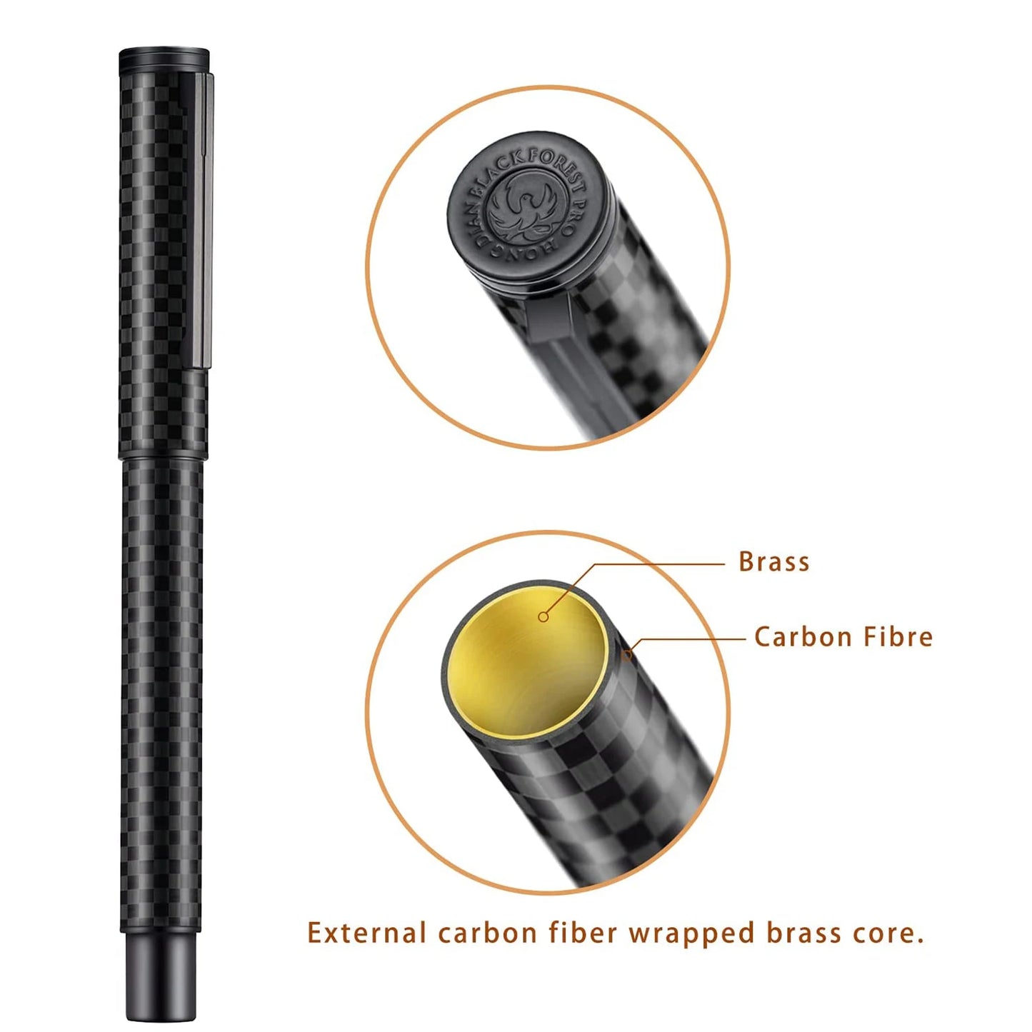 Sleek Carbon Fiber Fountain Pen