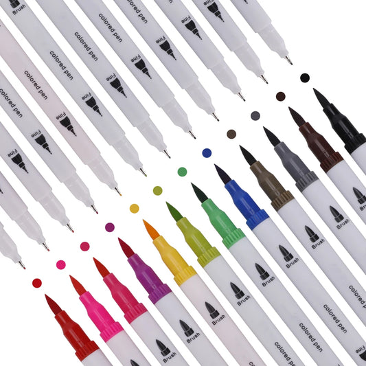 Dual-Tip Brush Pen Markers