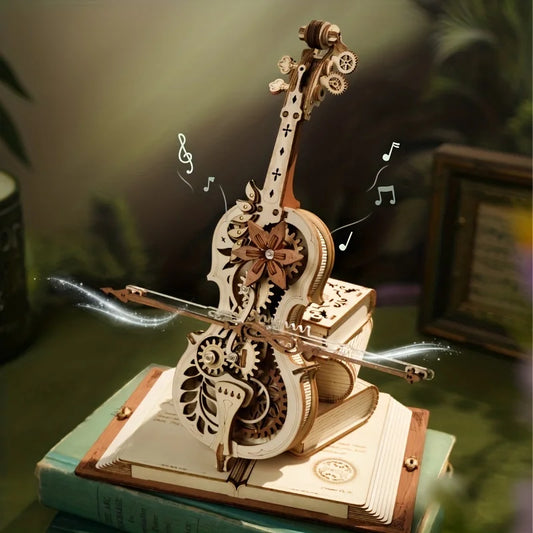 Enchanted Cello Wooden Puzzle Music Box