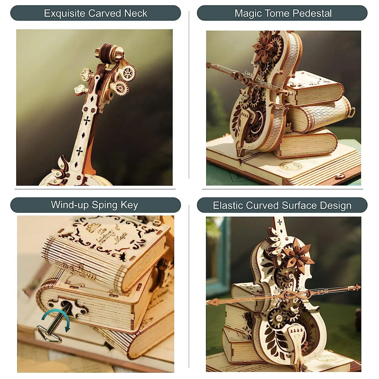 Enchanted Cello Wooden Puzzle Music Box