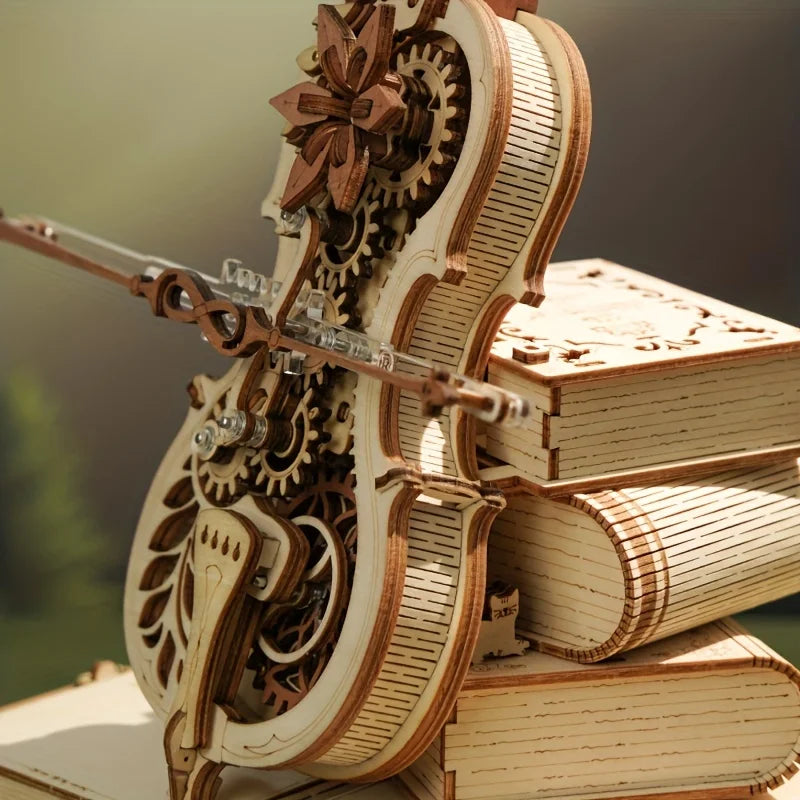 Enchanted Cello Wooden Puzzle Music Box