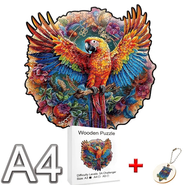 Vibrant Menagerie Wooden Puzzle Collection