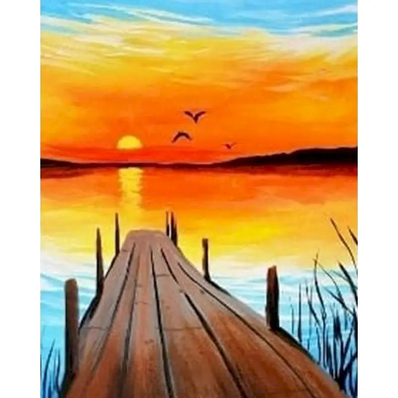 Sunset Landscape Paint-by-Numbers Kit