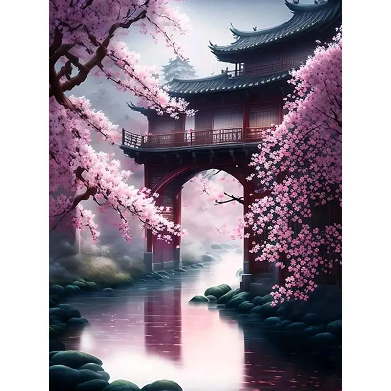 Cherry Blossom Paint-by-Numbers Kit