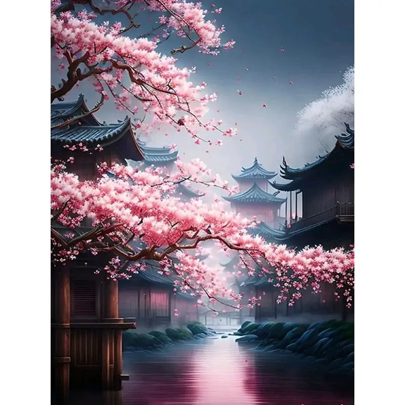 Cherry Blossom Paint-by-Numbers Kit