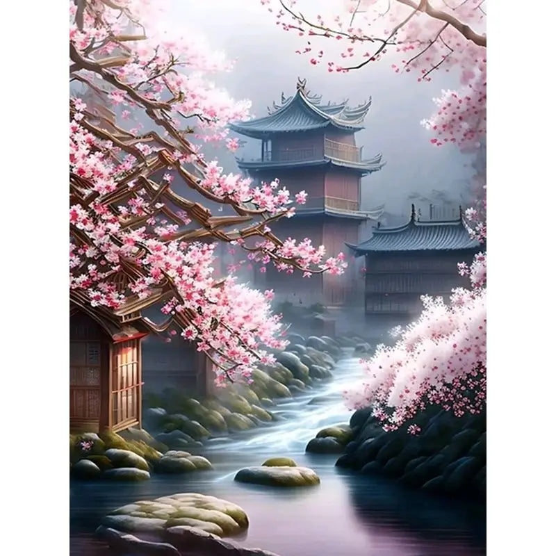 Cherry Blossom Paint-by-Numbers Kit