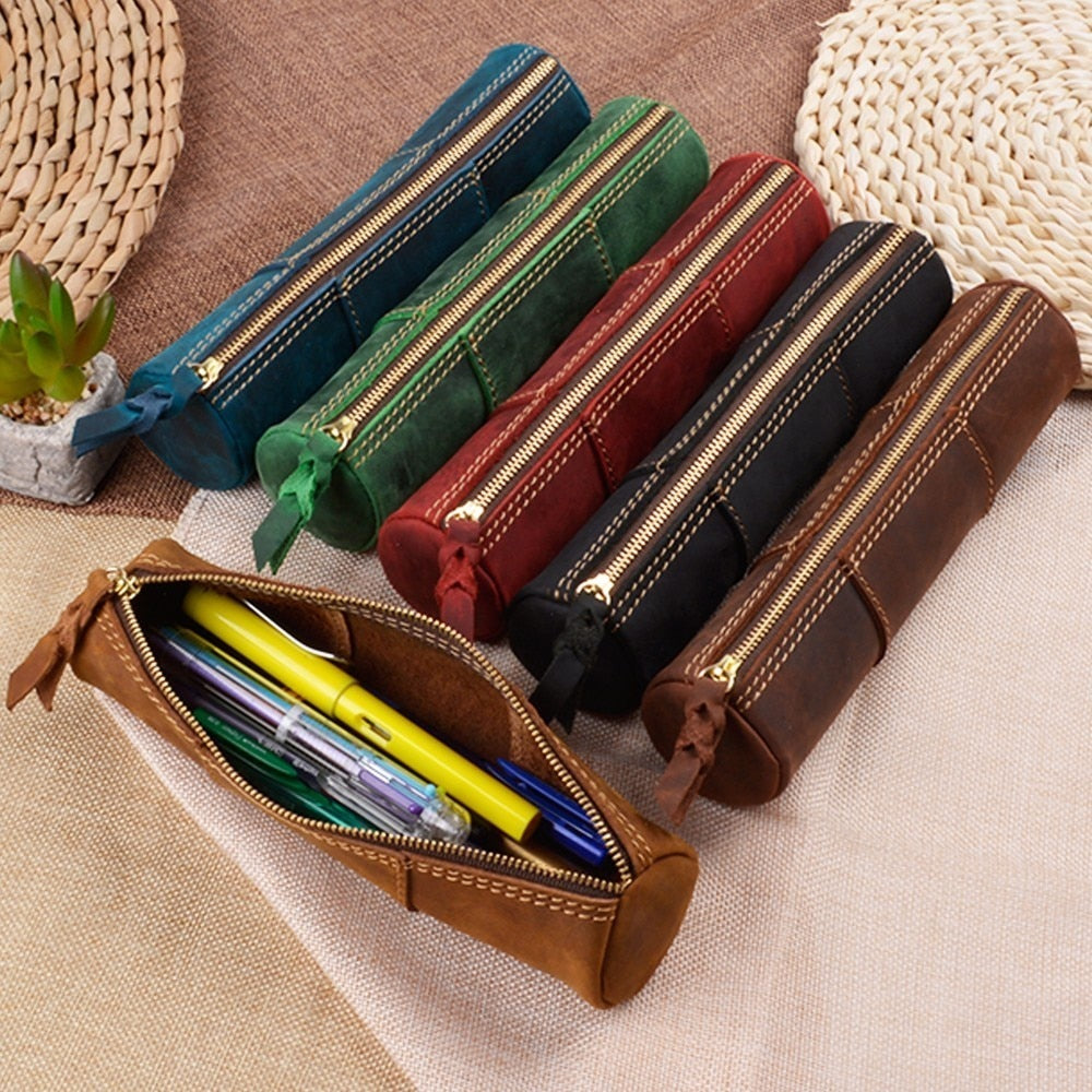 Fountain pen case with strap - Shop leather-products yoshii Pencil Cases -  Pinkoi
